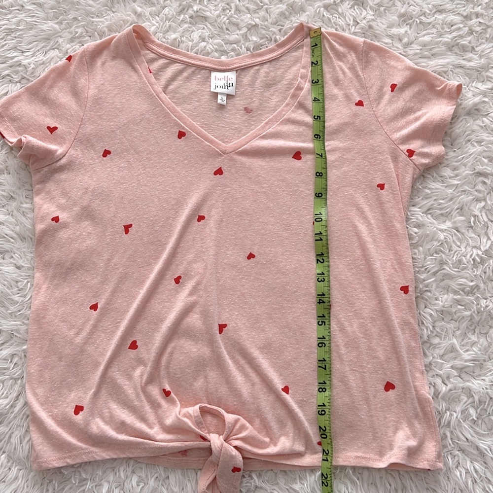 Belle Du Jour Pink Heart Women's Top Valentines Day Love Red Size Large - Picture 10 of 10